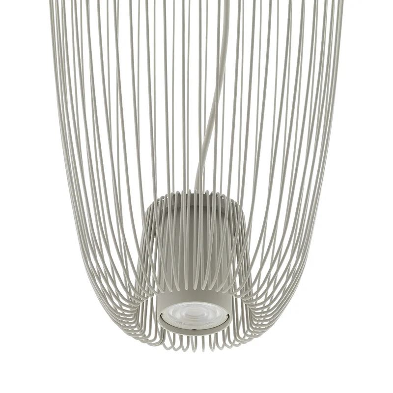 B-Ware Nowodvorski Hängeleuchte Pendelleuchte Pumpkin hellgrau Metall GU10 LED 27cm