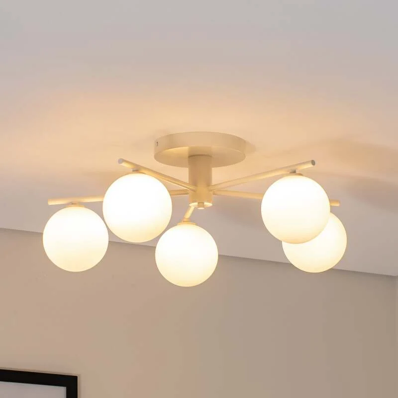 B-Ware Prato Deckenleuchte Lampe Glas sand 5 flammig Wohnzimmer Esszimmer Beleucht359