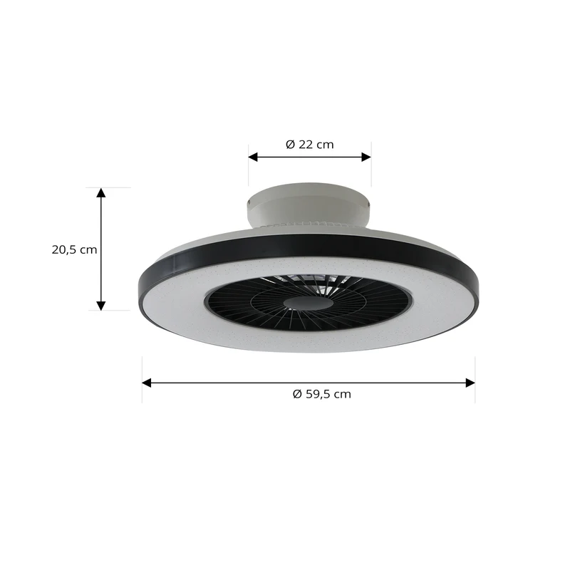 B-Ware Lindby Smart LED-Deckenventilator Ventilator Paavo schwarz Tuya SIEHE TEXT/FOTO