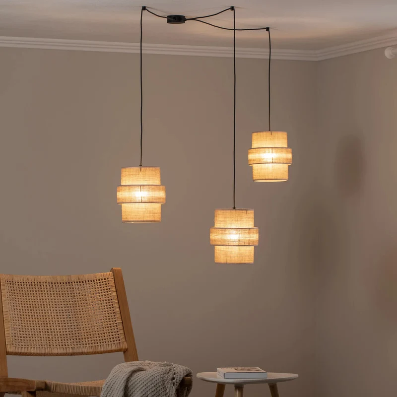 B-Ware TK Lighting Hängeleuchte Pendelleuchte Calisto Jute naturbraun SIEHE TEXT/FOTO