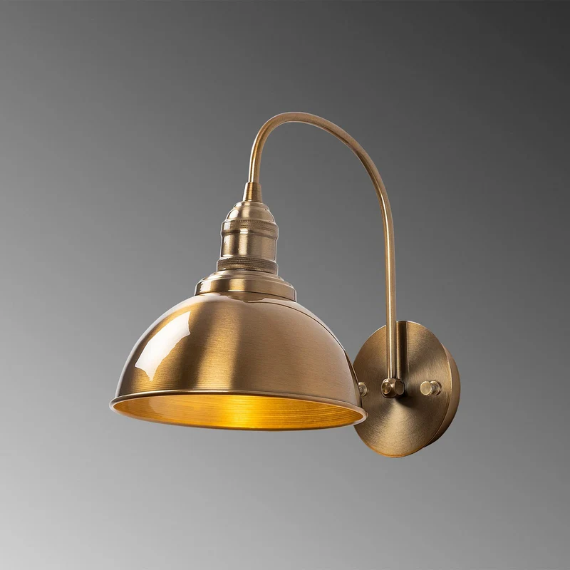 B-Ware Opviq Wandleuchte Lampe Saglam Metall gold Höhe 36 cm Innenbeleuchtung