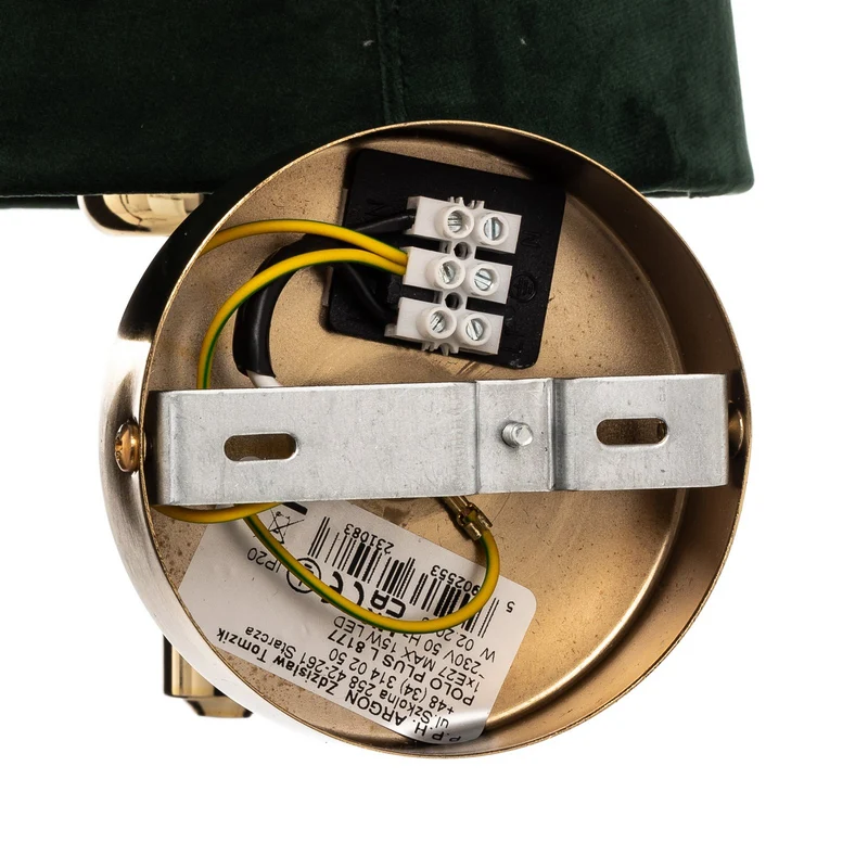 B-Ware Argon Wandleuchte Lampe Polo Plus Textilschirm messing grün