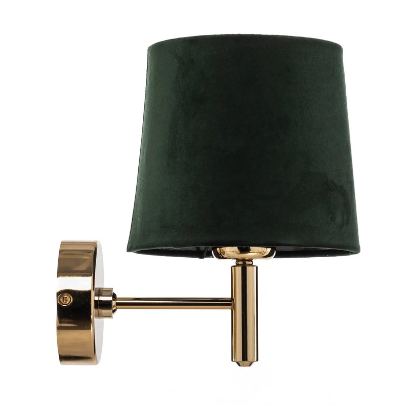 B-Ware Argon Wandleuchte Lampe Polo Plus Textilschirm messing grün