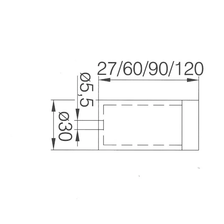 B-Ware DENI Türstopper Wandpuffer Gummipuffer Wandmontage Edelstahl Ø30mm L90mm