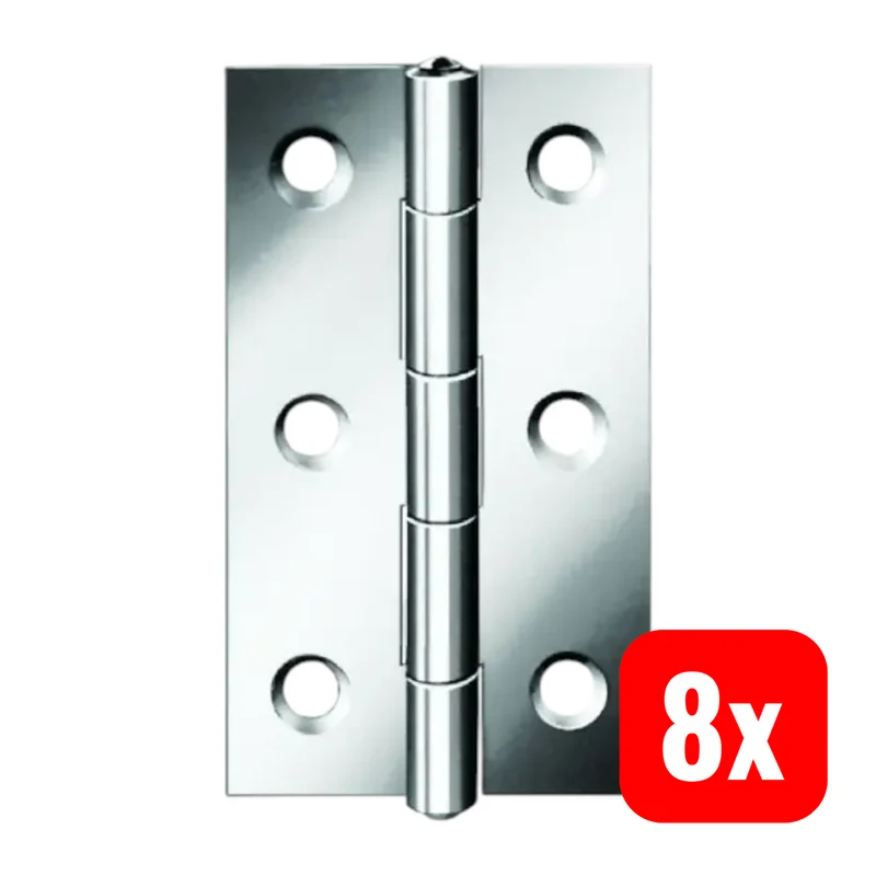 B-Ware VORMANN Türscharnier Band Edelstahl Scharnier gerollt rostfrei 26x40 mm 8 STÜCK