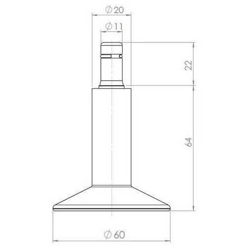 B-Ware hjh OFFICE Bodengleiter STAND 2 S908 No 12 Stift 11mm 65 mm 5er-Pack 2 SETS
