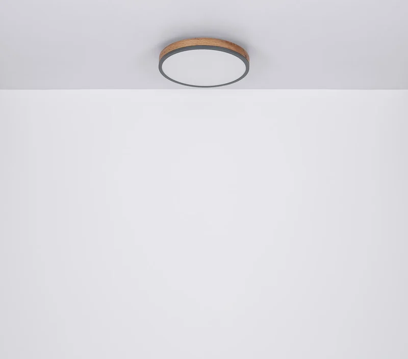 B-Ware Globo Deckenleuchte Lampe LED DORO Deckenlampe Graphit holzoptik opal Kunststoff