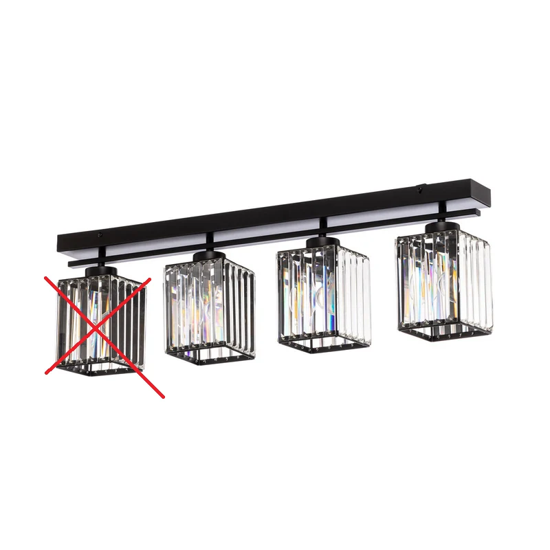B-Ware AV-1795-4Y-BSY Deckenleuchte Lampe Balken E27 Kristallglas Eisen SIEHE TEXT/FOTO