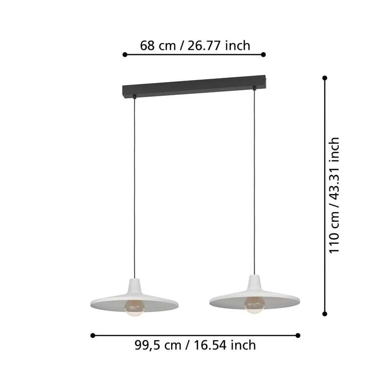 B-Ware EGLO Pendelleuchte Miniere zweiflammig Pendellampe Lampe Leuchte Licht Spot E27