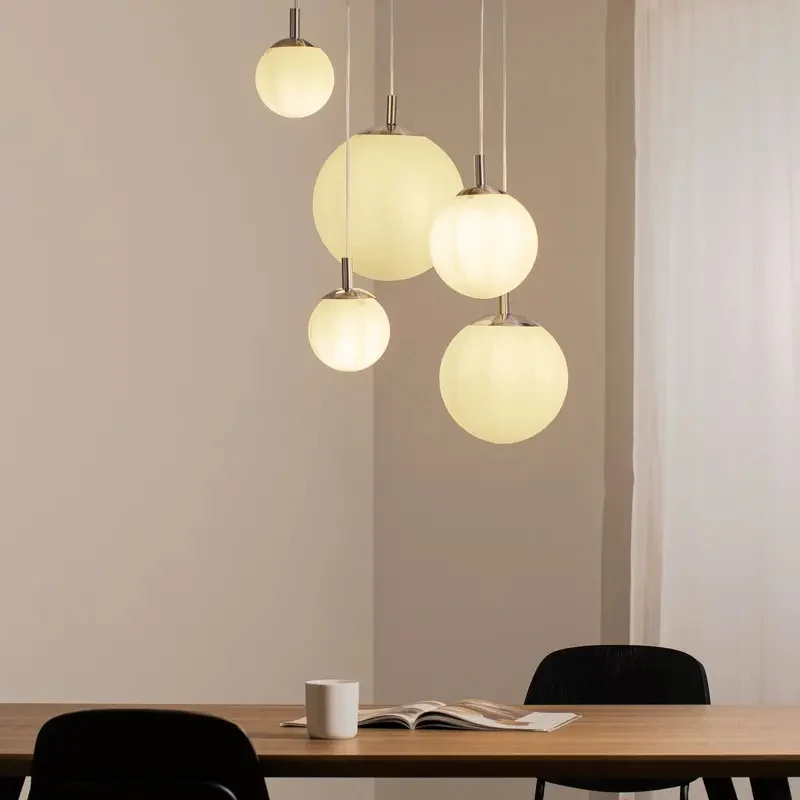 B-Ware Argon Hängeleuchte Pendellampe Maroni Glas 5-flammig chrom weiß SIEHE TEXT/FOTO