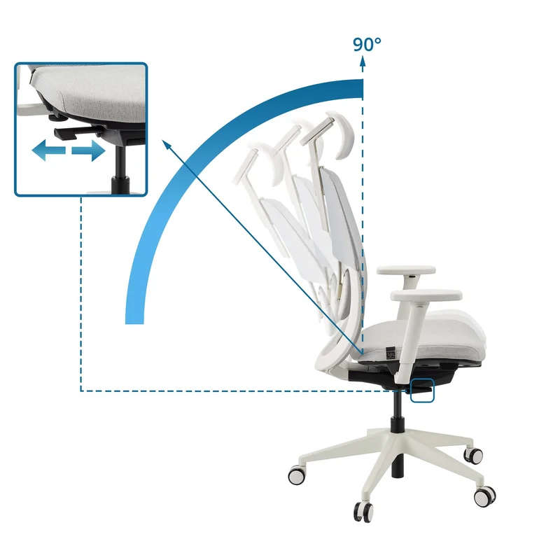B-Ware hjh OFFICE Bürostuhl Drehstuhl Schreibtischstuhl Netzstoff Armlehnen grau
