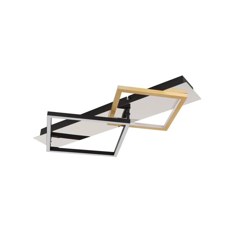 B-Ware Globo LED-Deckenleuchte Leuchte Beleuchtung Lesina 2-flg goldfarben schwarz Alu