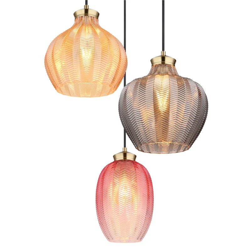 B-Ware Globo Hängelampe Jessica Leuchte Pendelleuchte Glas bunt 45 cm SIEHE TEXT/F766