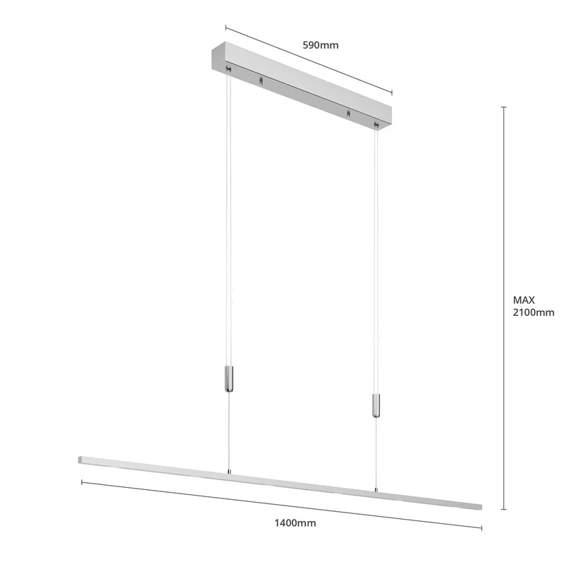 B-Ware Pendellampe Hängeleuchte Lucande LED Arnik nickel matt dimmbar Metall Aluminium