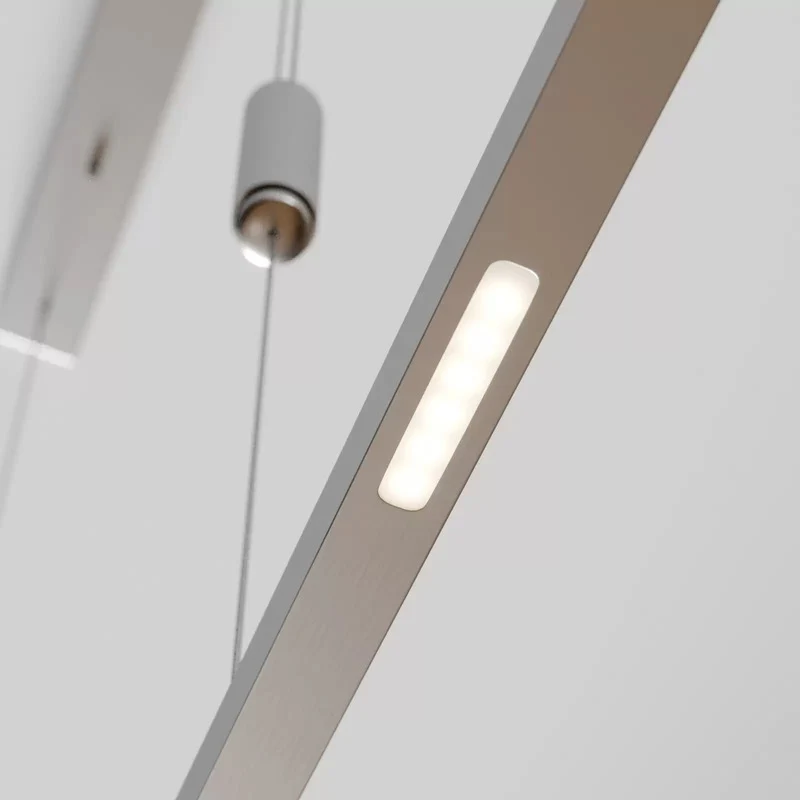 B-Ware Pendellampe Hängeleuchte Lucande LED Arnik nickel matt dimmbar Metall Aluminium