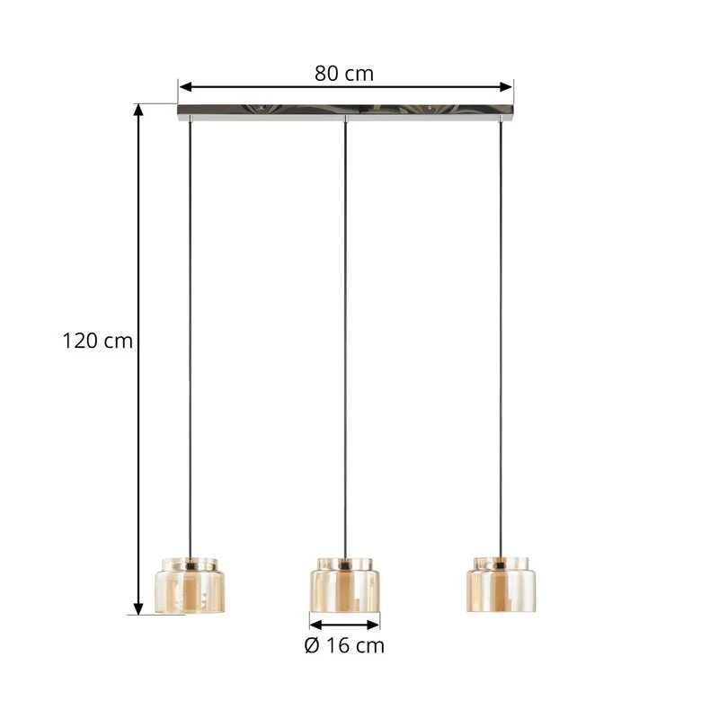 B-Ware Lucande Diano Hängeleuchte amber Hängelampe Lampe Pendelleuchte SIEHE TEXT/FOTO