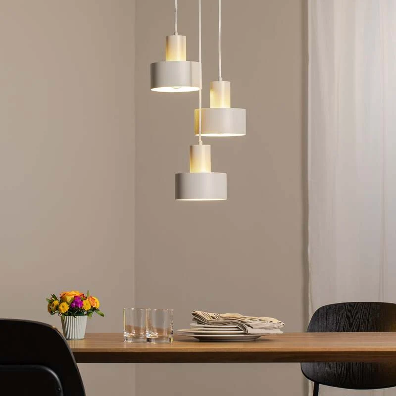 B-Ware Hängeleuchte Rif 3 Pendelleuchte Lampe taupe rund 3 flammig Ø 33 cm SIEHE TEXT
