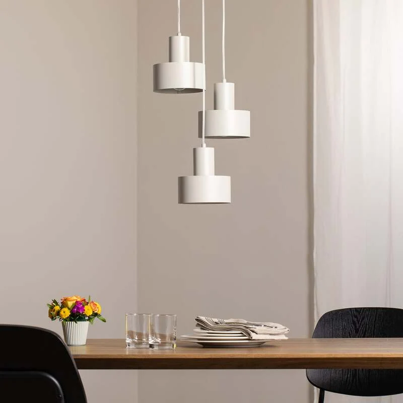 B-Ware Hängeleuchte Rif 3 Pendelleuchte Lampe taupe rund 3 flammig Ø 33 cm SIEHE TEXT