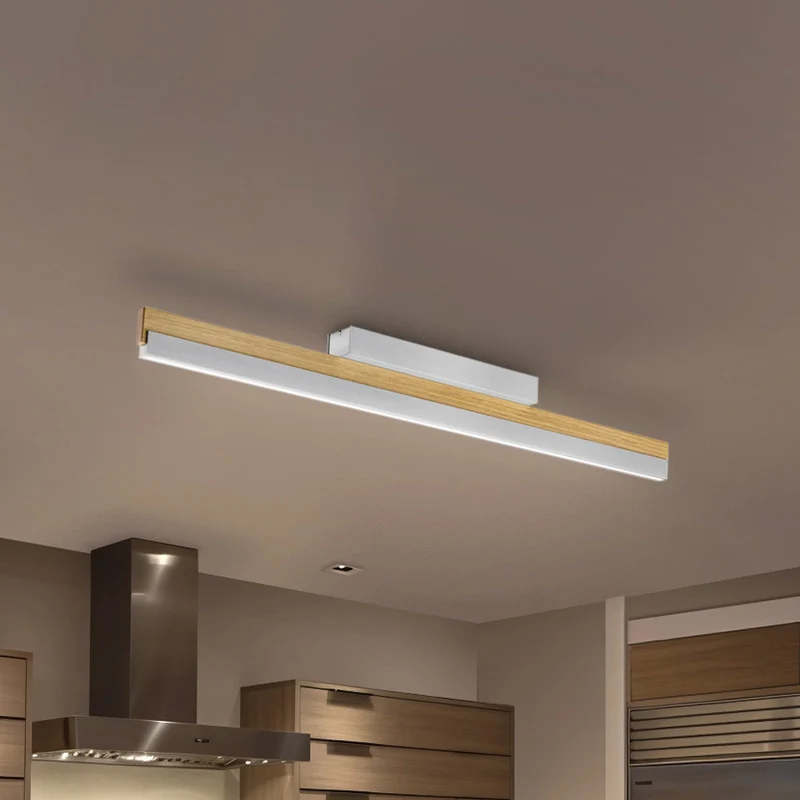 B-Ware Quitani Deckenleuchte Deckenlampe LED Keijo Eiche Nickel Matt Holz Lampe Wohnzim