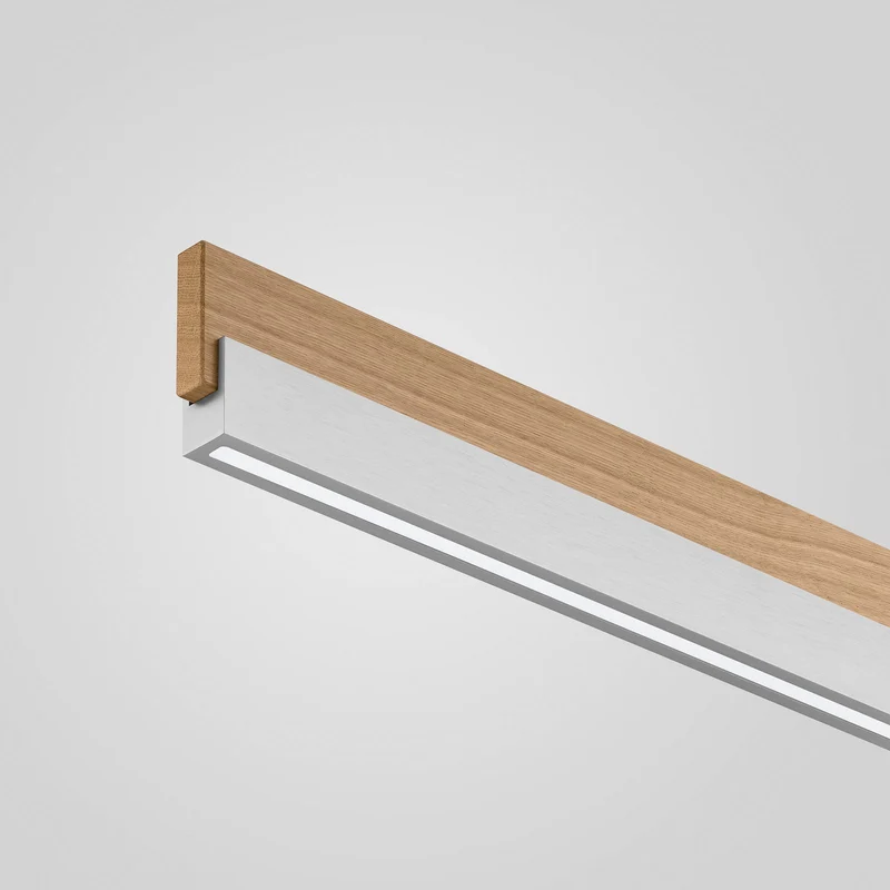 B-Ware Quitani Deckenleuchte Deckenlampe LED Keijo Eiche Nickel Matt Holz Lampe Wohnzim