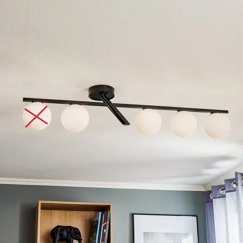 B-Ware Baleo Deckenleuchte Lampe schwarz opal fünfflammig Beleuchtung SIEHE TEXT/FOTO