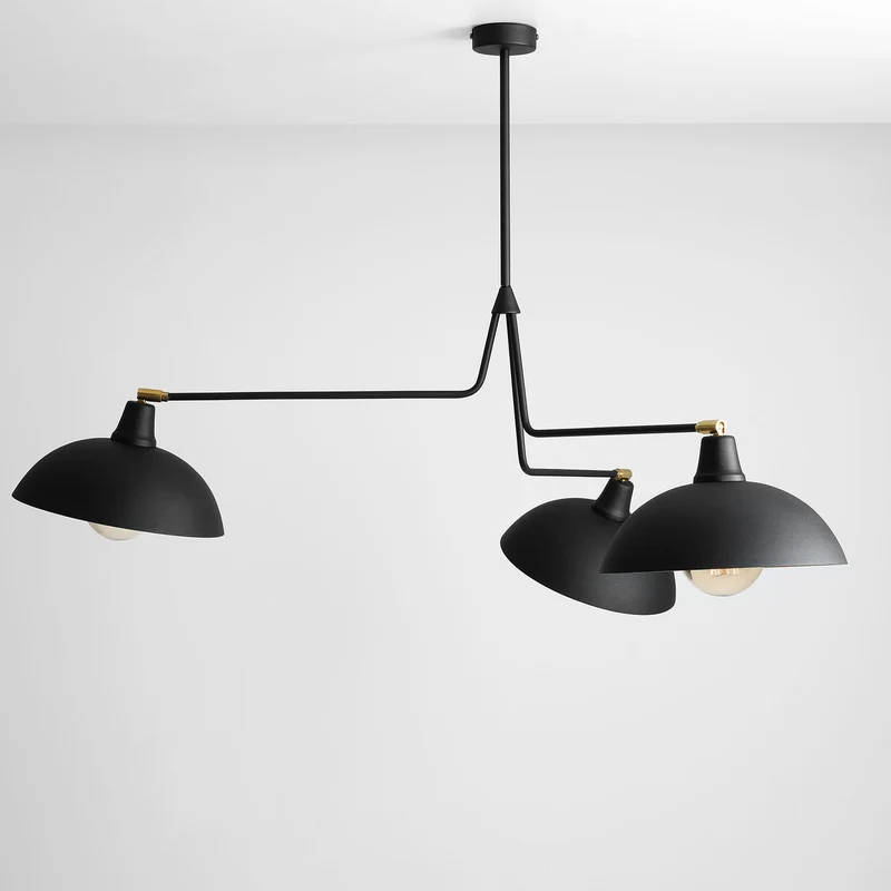 B-Ware Hängeleuchte 1036 dreiflammig schwarz-gold E27 Hängelampe Lampe Leuchte Spot