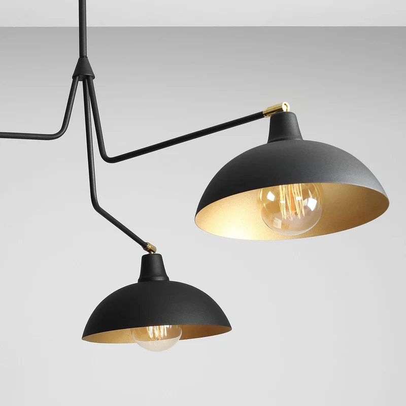 B-Ware Hängeleuchte 1036 dreiflammig schwarz-gold E27 Hängelampe Lampe Leuchte Spot