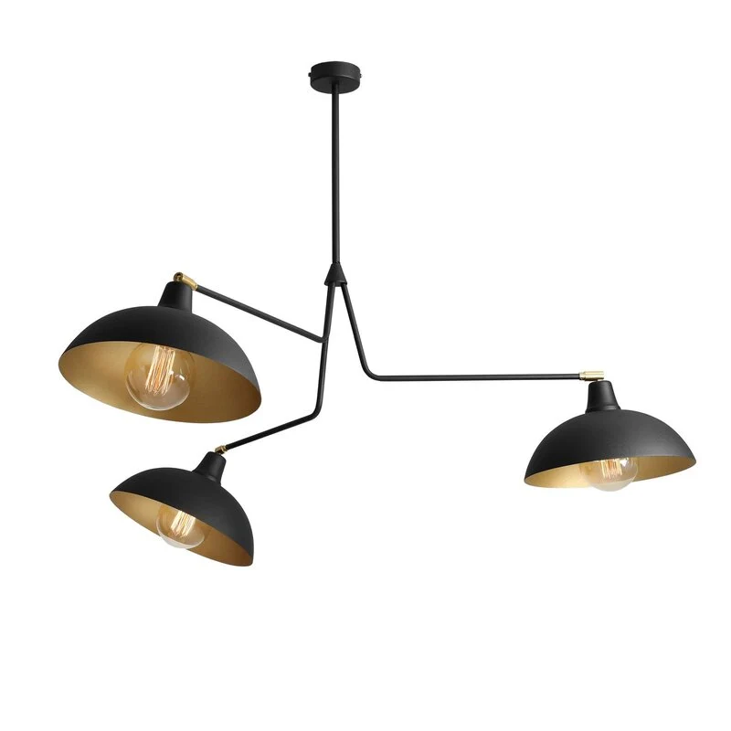 B-Ware Hängeleuchte 1036 dreiflammig schwarz-gold E27 Hängelampe Lampe Leuchte Spot