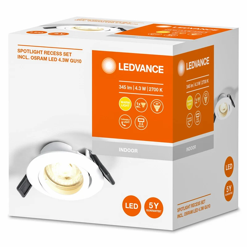 B-Ware LEDVANCE Einbauleuchte Deckenstrahler Recess Twistlock LED Aluminium 3 STÜCK