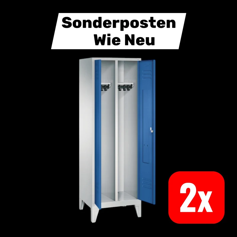 B-Ware C+P Möbelsysteme Garderobenschrank Spind Schrank ClassicSONDERPOSTEN 2 STÜCK