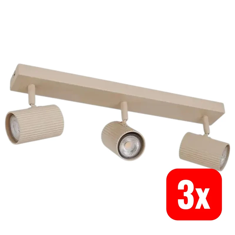 B-Ware Lindby Deckenspots Strahler Kardis beige 3-flammig Metall GU10 LED 3 STÜCK