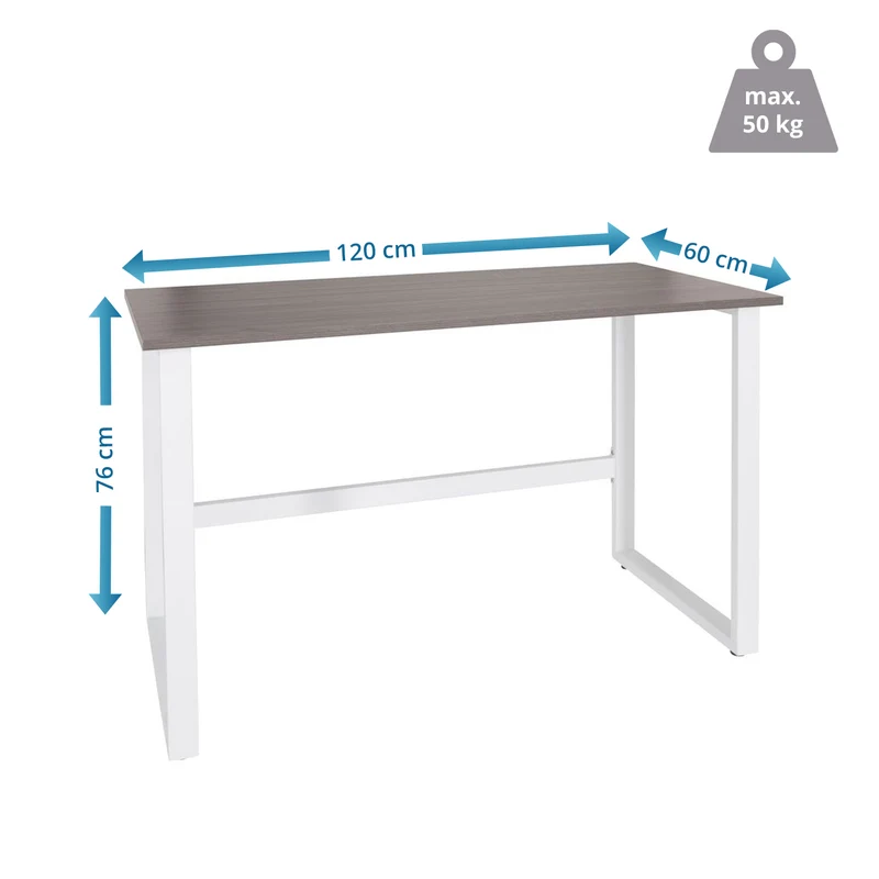 B-Ware hjh OFFICE Schreibtisch Tisch Arbeitsplatz 120x60 cm grau weiß
