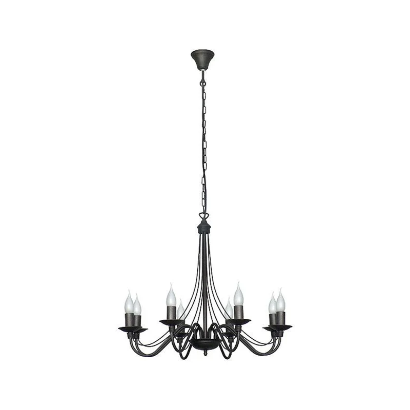 B-Ware Kronleuchter Lampe Rosa Deckenlampe schwarz Metall 8flg Hängelampe Pendelleuchte