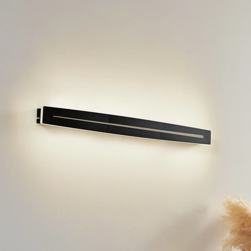 B-Ware Lindby LED-Wandleuchte Wandlampe Benario Aluminium schwarz Beleuchtung 80 cm
