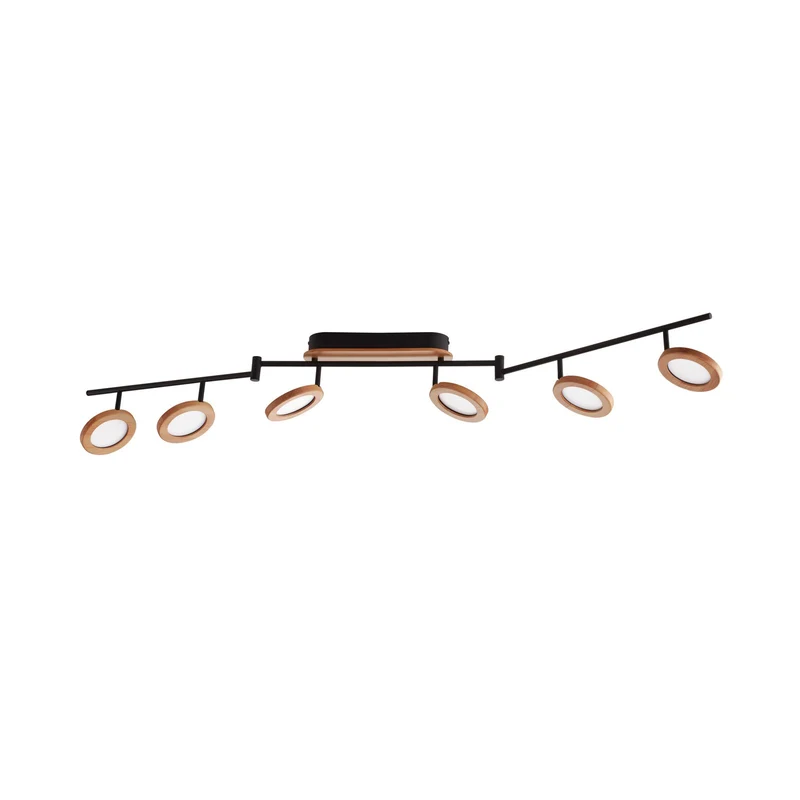 B-Ware Lindby Strahler Spot LED Holz schwarz weiß 152 cm Deckenleuchte mit Dimmer