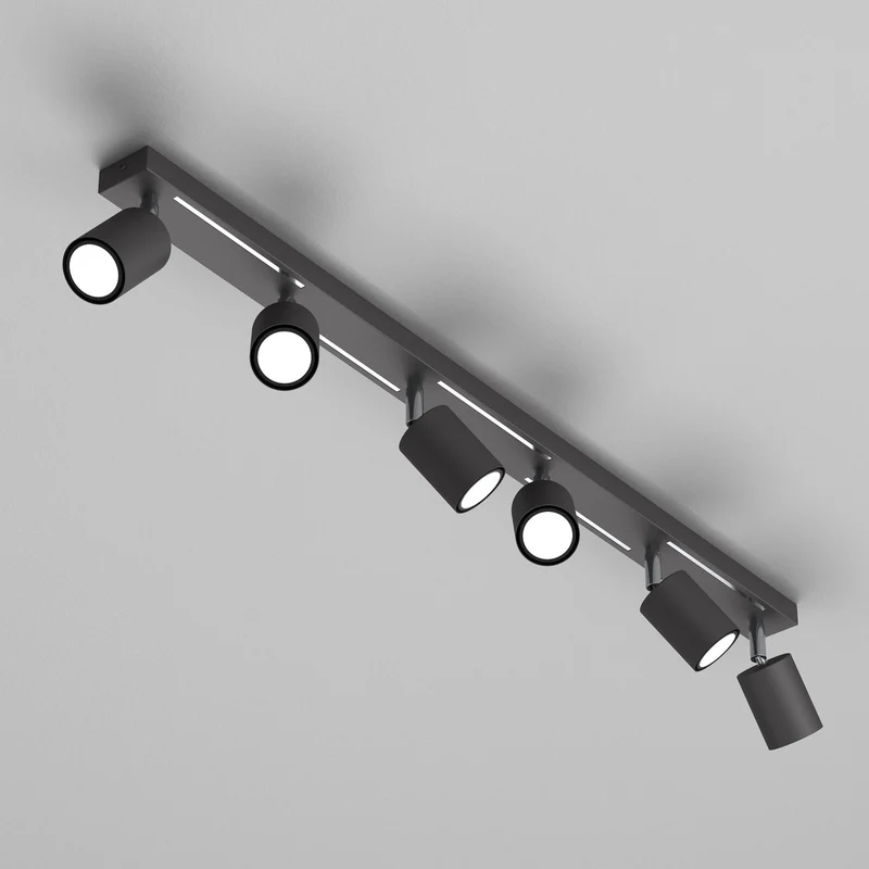 B-Ware Deckenstrahler Jarek anthrazit chrom sechsflammig Deckenlampe Deckenleuchte Spot
