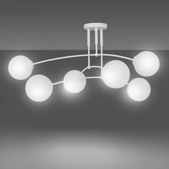 B-Ware Deckenleuchte Pregos 6 sechsflammig in Weiß Deckenlampe Lampe SIEHE TEXT/FOTO