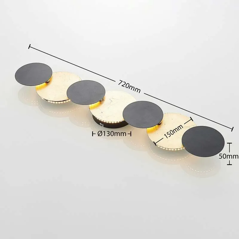 Lindby Wandleuchte Wandlampe LED Grazyna Schwarz Gold Wohnraum indirekte Bele420