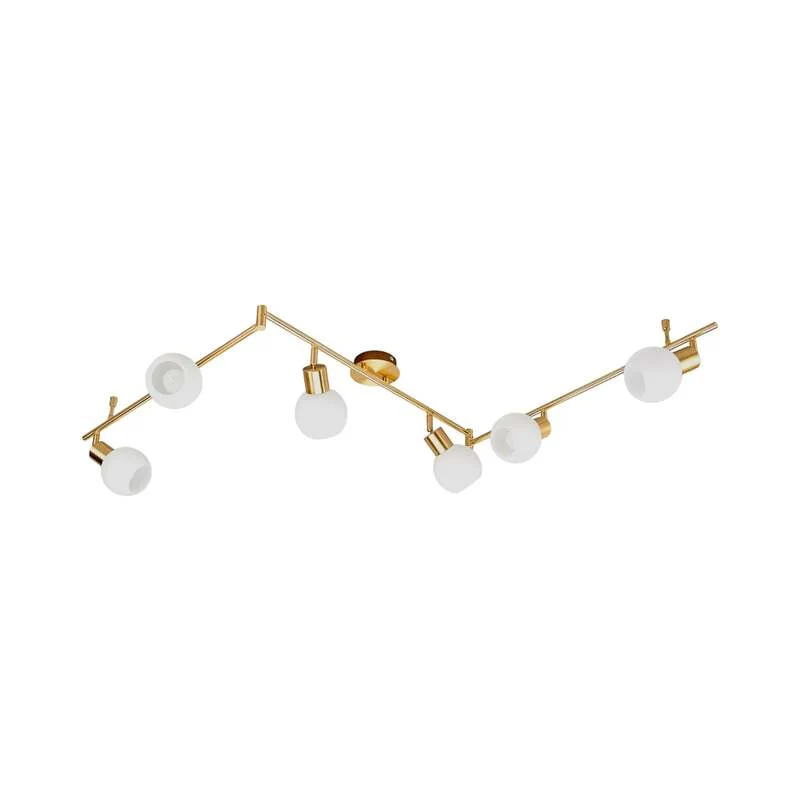 B-Ware Lindby Deckenleuchte Deckenlampe Elaina messing Glas E14 Opalglas 6 flammig90