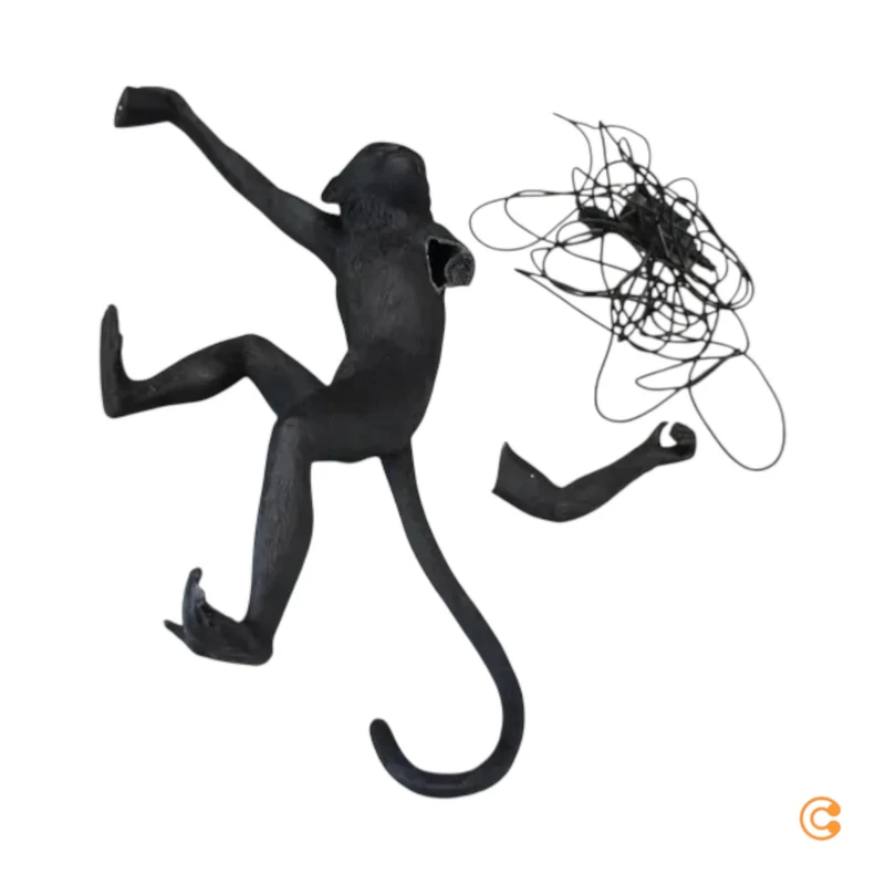 SELETTI Lampe Leuchte Monkey Lamp LED Hängelampe Hängelicht schwarz Kunstharz