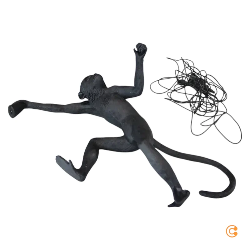 SELETTI Lampe Leuchte Monkey Lamp LED Hängelampe Hängelicht schwarz Kunstharz