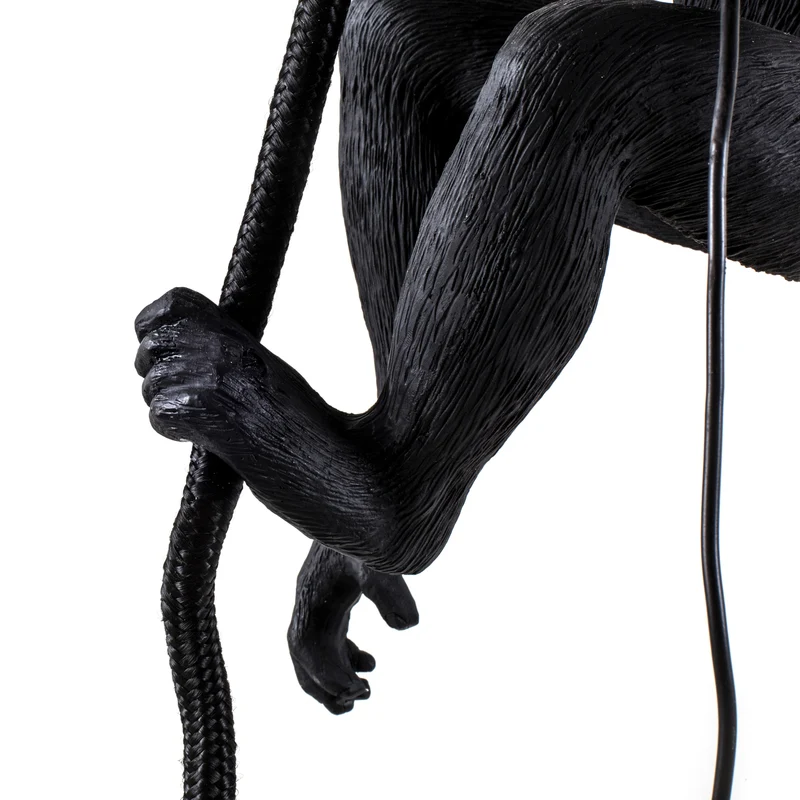 SELETTI Lampe Leuchte Monkey Lamp LED Hängelampe Hängelicht schwarz Kunstharz
