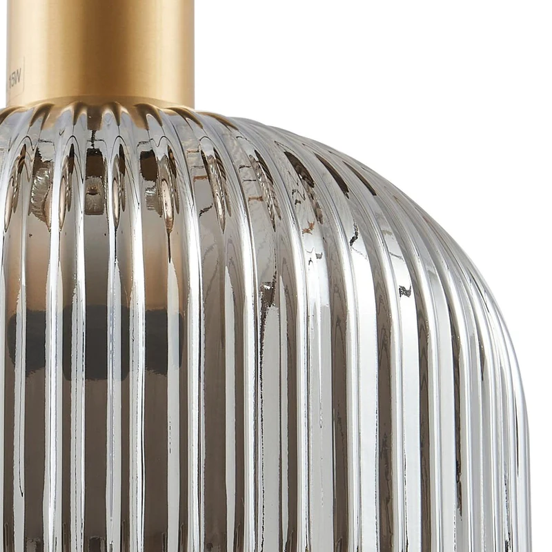 B-Ware Lindby Hängeleuchte Pendelleuchte Doroteo 5 flammig grau Glas678