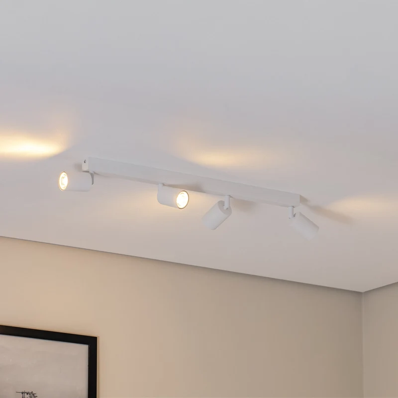 B-Ware Top Deckenstrahler Deckenleuchte weiß Metall Stahl GU10 4 flammig 83 cm919
