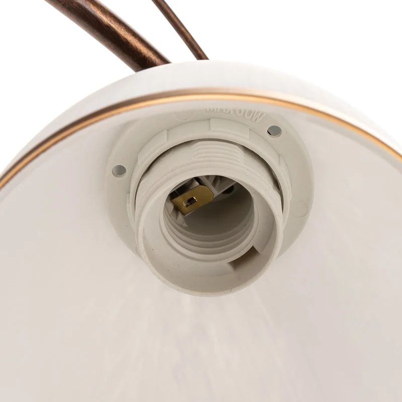 B-Ware Lamkur Hängeleuchte Roma in Weiß und Braun dreiflammig Hängelampe Leuchte Lampe