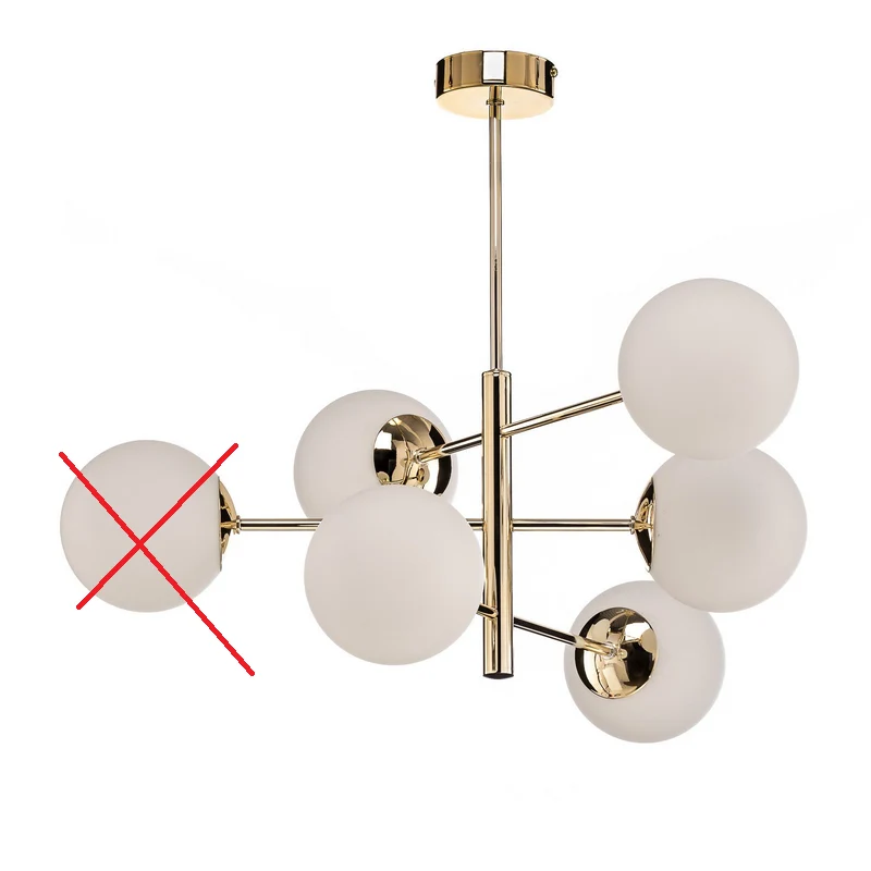 B-Ware Euluna Hängeleuchte Aurora Pendelleuchte Lampe 6-flg goldfarben SIEHE TEXT/FOTO
