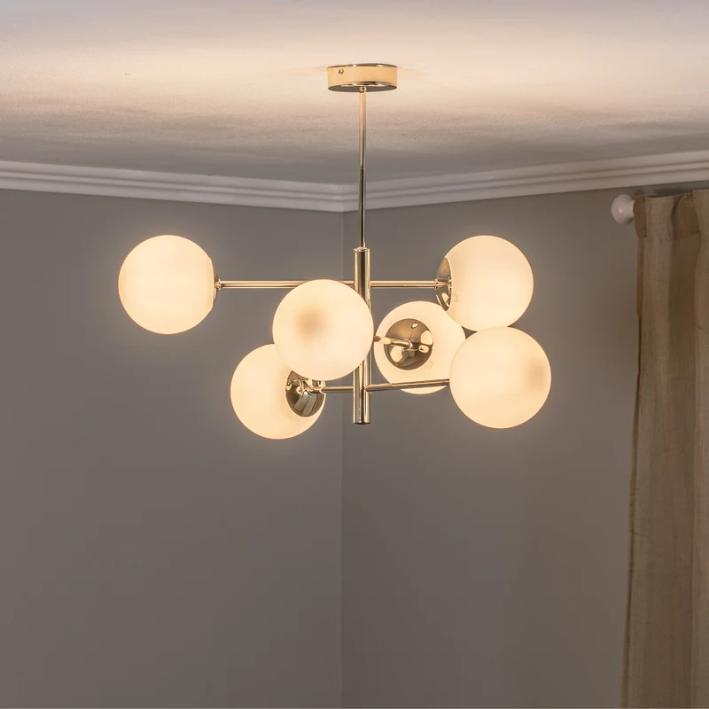 B-Ware Euluna Hängeleuchte Aurora Pendelleuchte Lampe 6-flg goldfarben SIEHE TEXT/FOTO