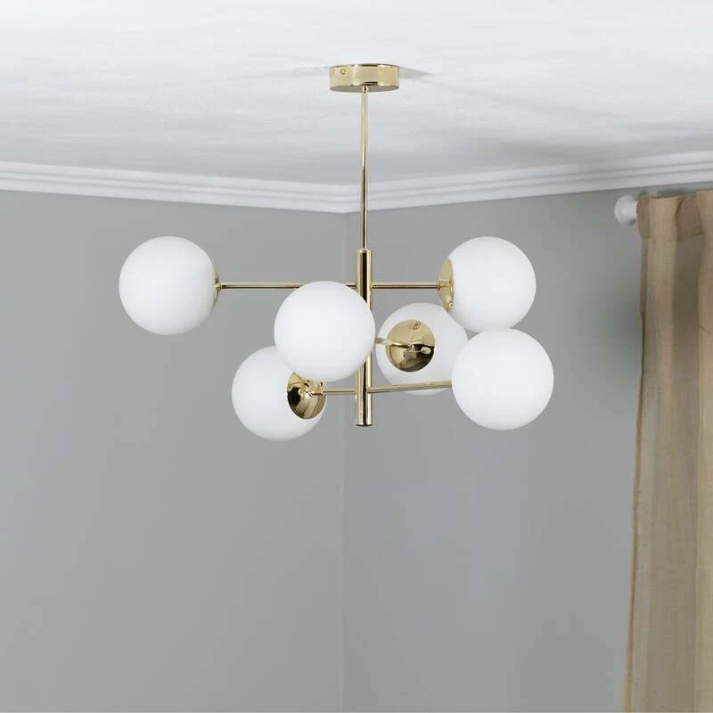 B-Ware Euluna Hängeleuchte Aurora Pendelleuchte Lampe 6-flg goldfarben SIEHE TEXT/FOTO