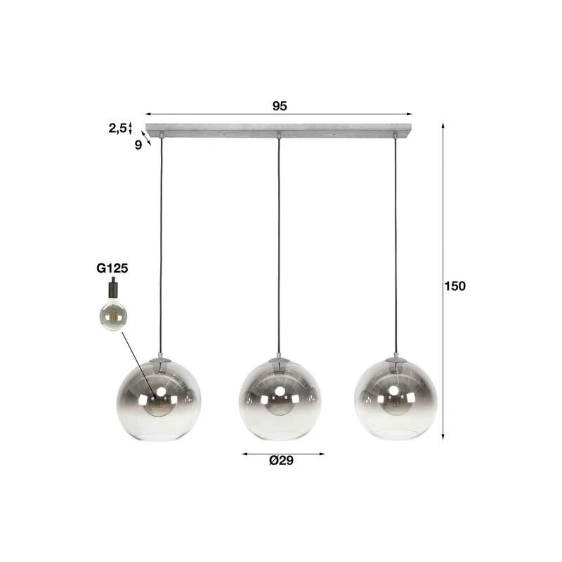 B-Ware Hängeleuchte Allessandra Pendelleuchte Deckenlampe Glasschirm SIEHE TEXT/FOTO