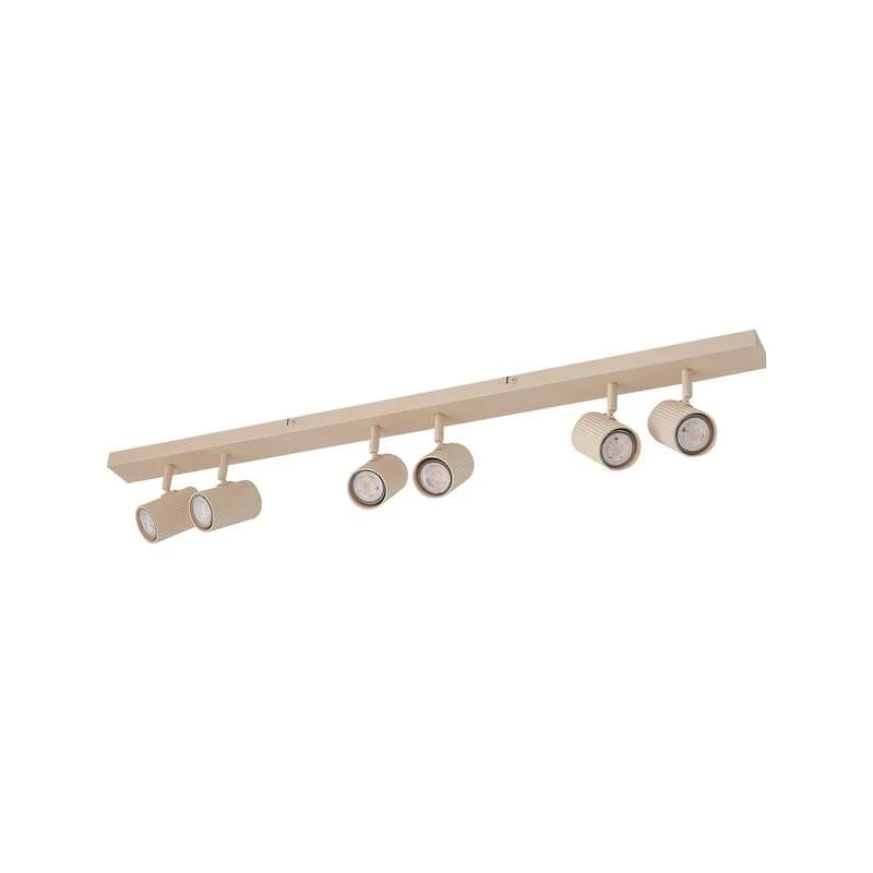 B-Ware Lindby Deckenstrahler Kardis 6-flammig LED Strahler dimmbar beige Metall 100cm